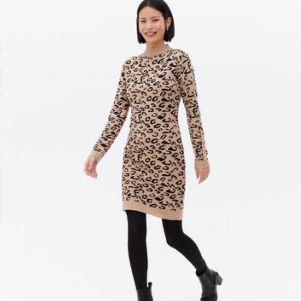 Loft Leopard Print Sweater Dress
